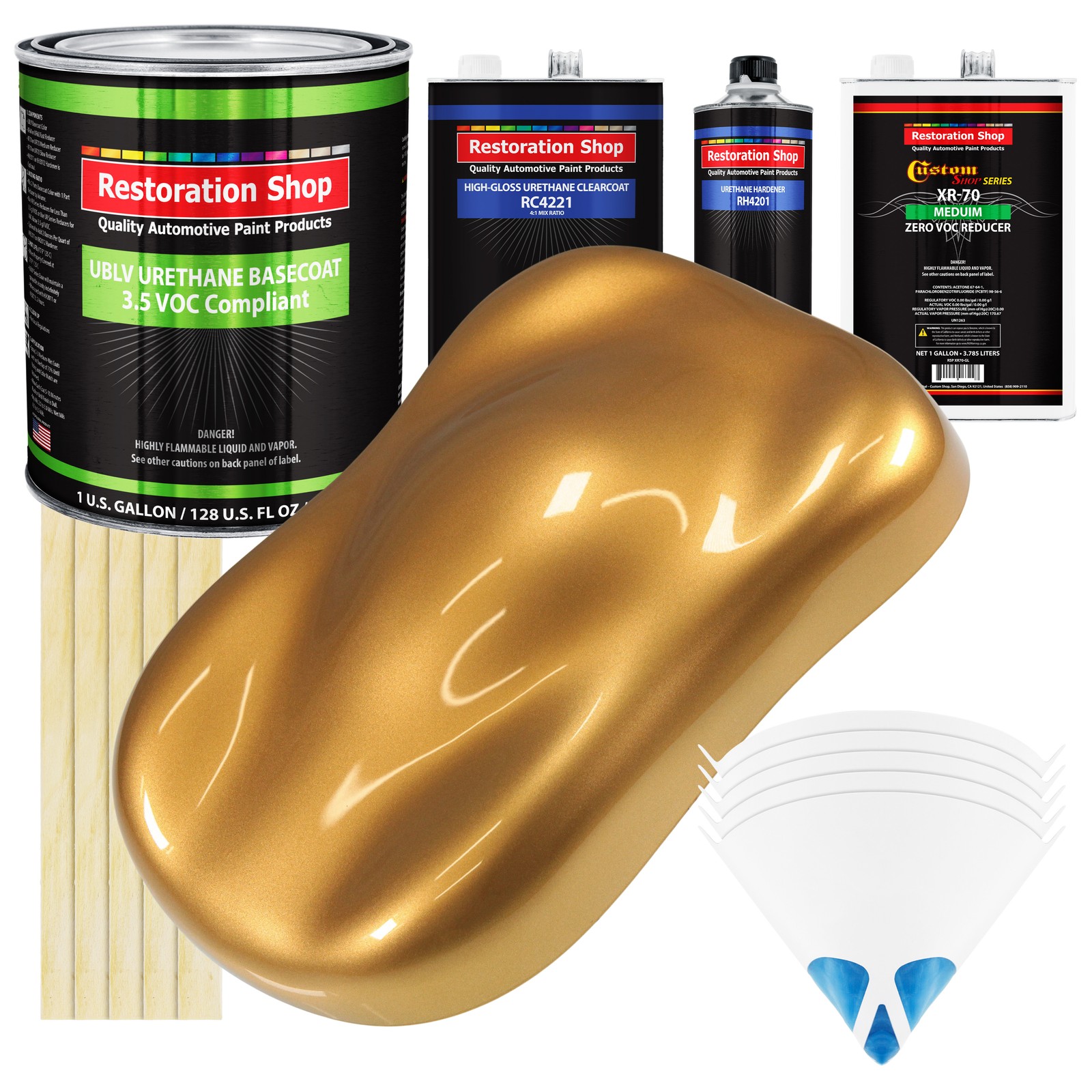 Autumn Gold Metallic Low VOC Urethane Basecoat Gallon Kit for Cars