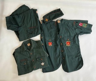 VTG Boy Scouts America Explorers BSA Uniform Lot Green Shirts Hat #22 CA