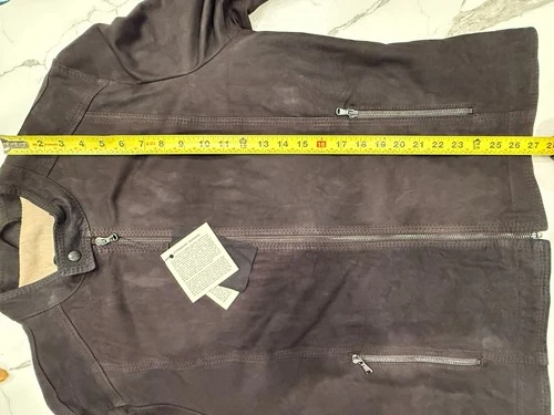 Goat Suede Racer Jacket Custom Made in Italy Chocolate Brown NWT image 2