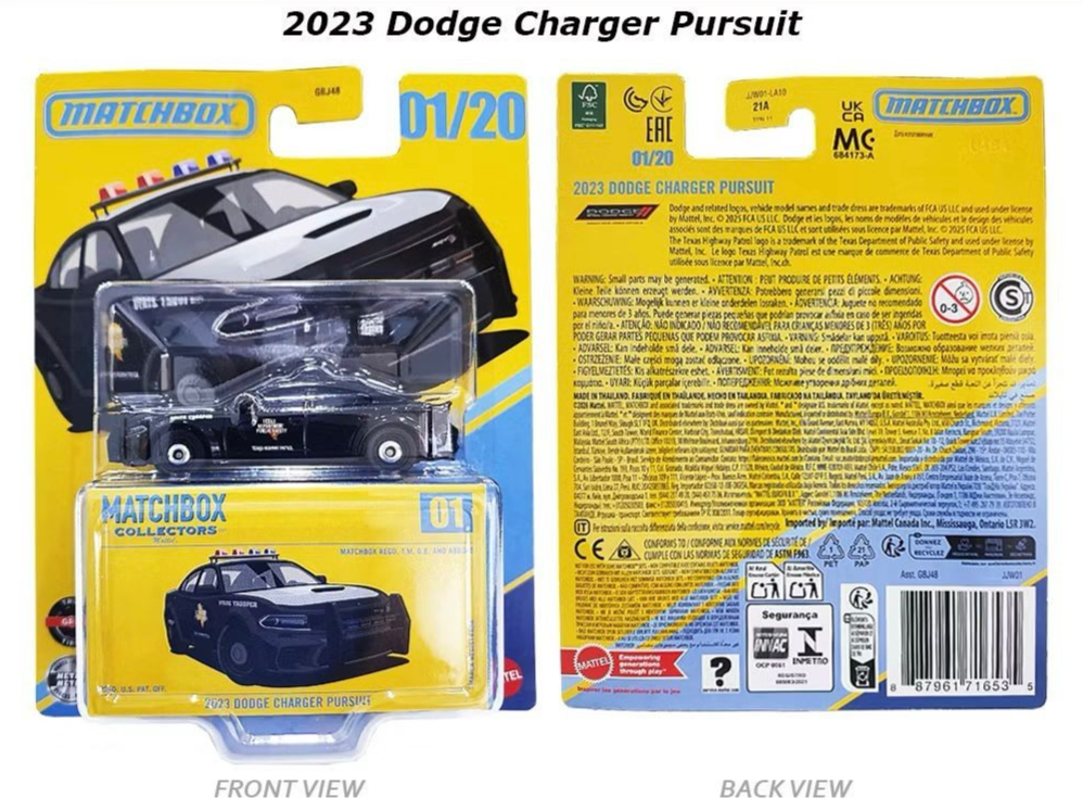 INHAND 2026 MATCHBOX COLLECTORS - 2023 DODGE CHARGE PURSUIT