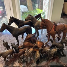 Large Lot Of 17 Vintage Horses of Various Metal. Blecher, Dodge and Unbranded