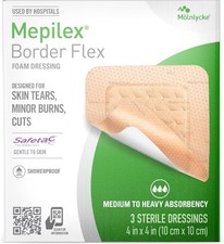 Mepilex Border Flex 4 x 4 in 10 x 10 cm Hospital Grade Dressings for 4 x 4