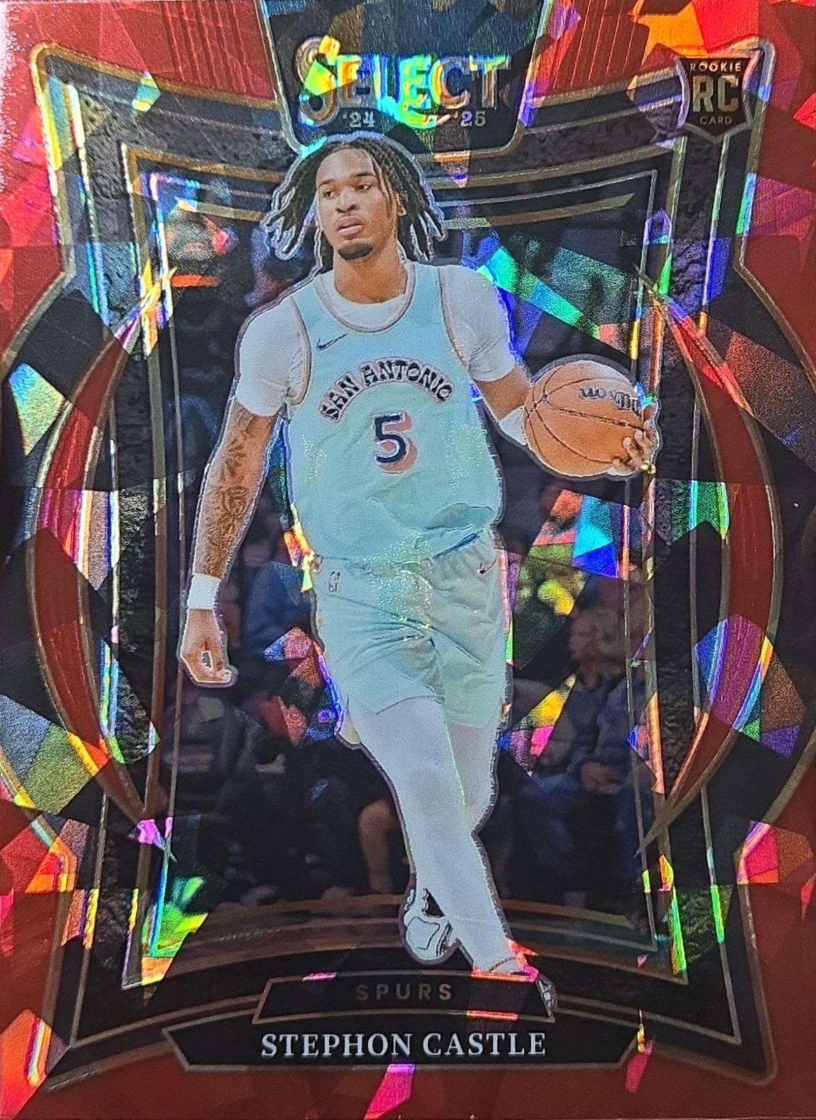 2024 Panini Select Base Set - Concourse#72 stephon castle Red Cracked Ice Prizms