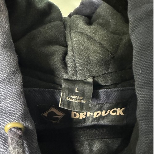 Dri Duck Hooded Canvas Work Jacket Mens Large Quilted Lined Zip Up Blue - Picture 4 of 7