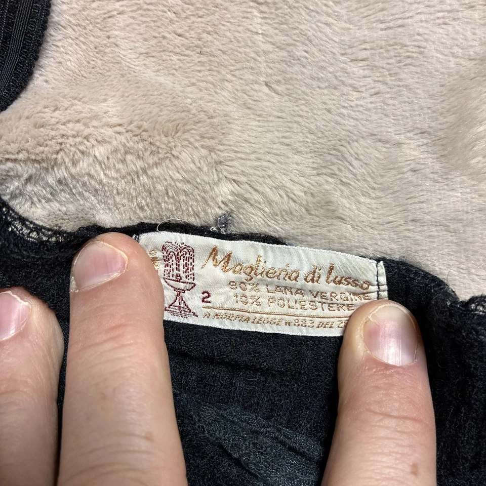 Vintage Italian Lace Wool Camisole Top Lot XS-S Y2K Gothic Coquette Women's RARE - Image 3 of 4