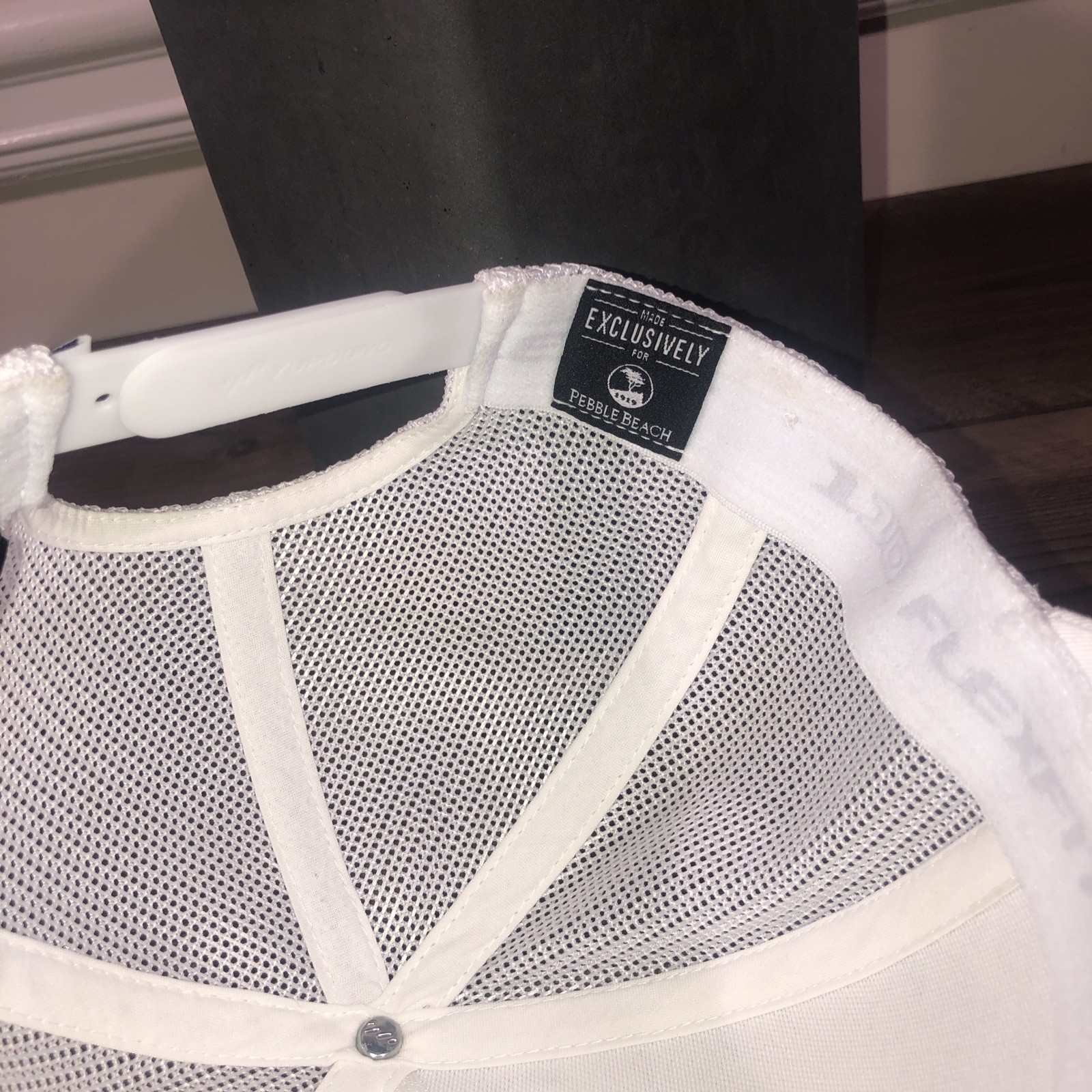 Pebble beach Baseball cap/hat, adjustable, White￼ - image 7