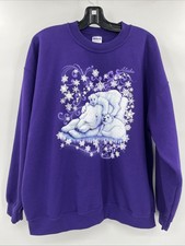 Vintage Gildan Alaska Sweatshirt Purple Polar Bears Graphic Crewneck 90s Size XL