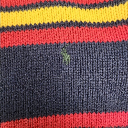 Polo by Ralph Lauren Boys SZ 5 Striped Preppy Cotton Sweater 90's - Picture 3 of 5