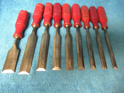 Erik Anton Berg Ekilstuna Garanti 9pc Chisel Set.