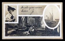 Rare Kodak Advertising Postcard Girl / VELOX POSTALS RPPC real photo postcard #2