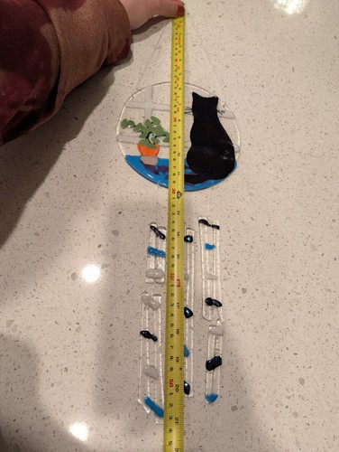 Fused Glass Windchime Cat Theme - Picture 7 of 9