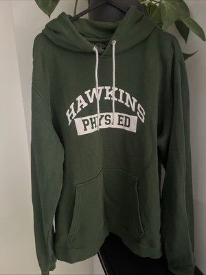 Nike X Stranger Things Hoodie Gr. Large Herren Grün Hawkins Phys Ed Pullover