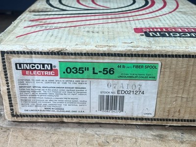 44# Lincoln Electric .035'' ED021274 Fiber Spool lincolnweld coiled wire welding