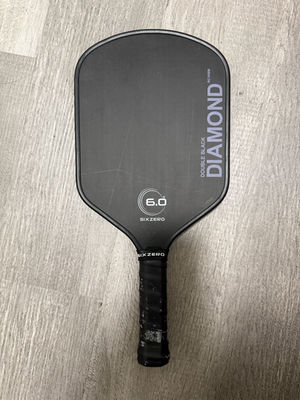 6.0 DOUBLE 14mm USEDピックルボール USED Six Zero Double Black Diamond 14 mm Pickleball Paddle Black