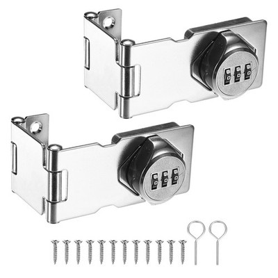 2-Pack Keyless Combination Lock 3.78'' Password Hasp Locks Latch [Silver]