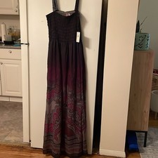Free People Medium NWT Black Comb Maxi Dress