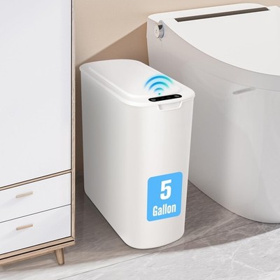 Motion Sensor Trash Can, 5 Gallon Automatic Bathroom Garbage Can with Lid, To...