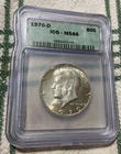 1970-D Kennedy half dollar ICG MS66 40% silver !!!NICE!!!!