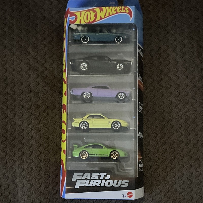 Hot Wheels Fast & Furious Diecast Car 5-Pack Set, Multicolor, Unopened Box