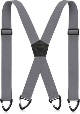 X Back Hidden Suspender 1.5'' Under Clothing Heavy Duty Work Suspenders Grey