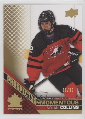 2022 Upper Deck Team Canada Juniors Electric Gold 38/99 Nolan Collins #PM-19 3ir