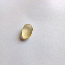 Frosted Clear/White Surf-Tumbled Sea Glass Piece Surf Tumbled Beach Glass
