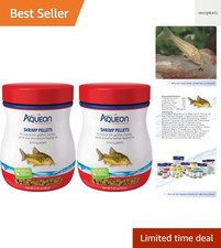 Nutritionally Rich Shrimp Pellets Sinking Food for Bottom Feeding Fish, 3.25 oz