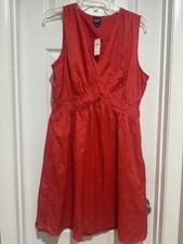 Gap Brand Red Mini Dress, Sleeveless, V-Neck, Large Tall, New With Tags