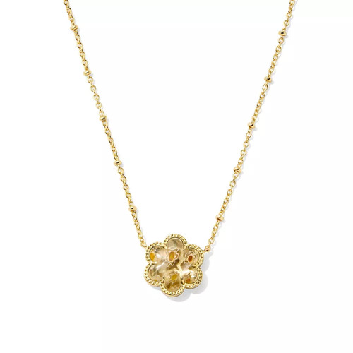 Kendra Scott Cassie Halskette mit Anhänger - weißes Mosaikglas
