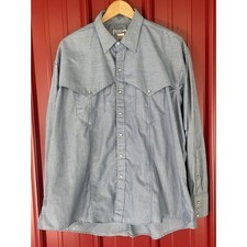 Rockmount Ranch Wear Western Shirt Pearl Snap Up Pinstripe Vintage Oversized XL