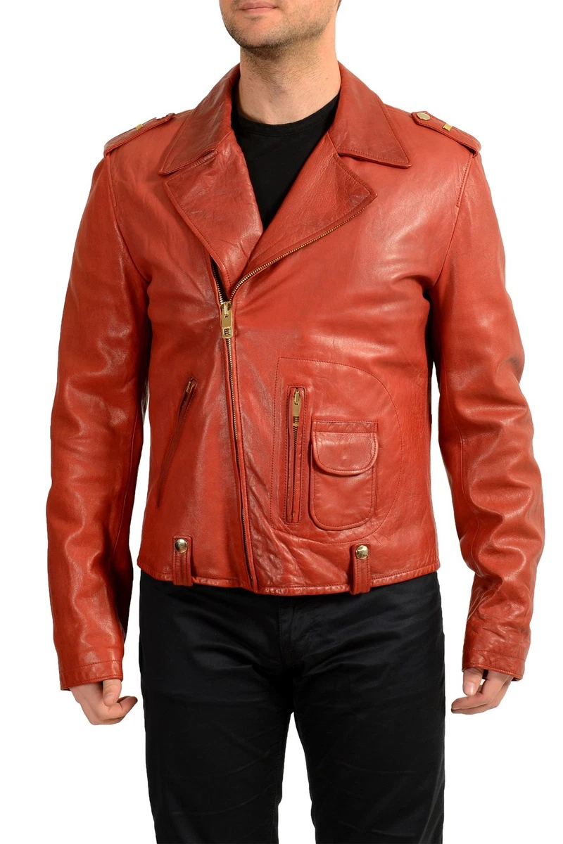Dolce&Gabbana Leather Outer Shell Red Coats, Jackets & Vests for