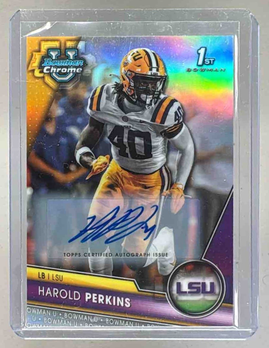 Harold Perkins 2023 Bowman University Chrome #41 Refractor Prospect Auto /499