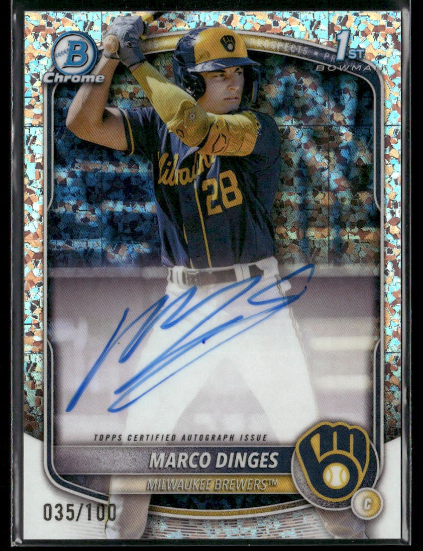 2025 Bowman Chrome Marco Dinges #CPA-MD Mini Diamond 035/100 1st Bowman Auto