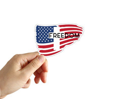 Charlie Kirk FREEDOM Flag Cross Sticker Patriotic Faith USA America MAGA