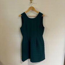 Madewell Women’s Pleated Sleeveless Dress Green – Size 12