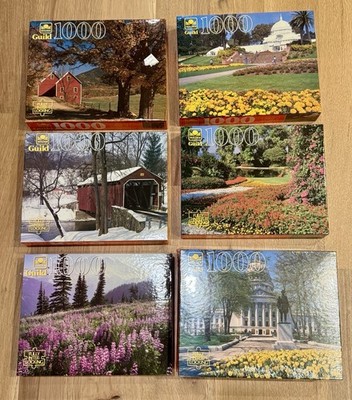 Sealed Vintage Lot of 8 Golden Guild 1000 Piece Puzzles Scenic D.C. Capitol