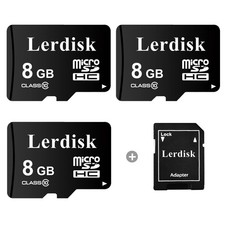 Lerdisk Factory Wholesale Micro SD Card U1 Pack of 3 in Bulk 8GB U1, Black