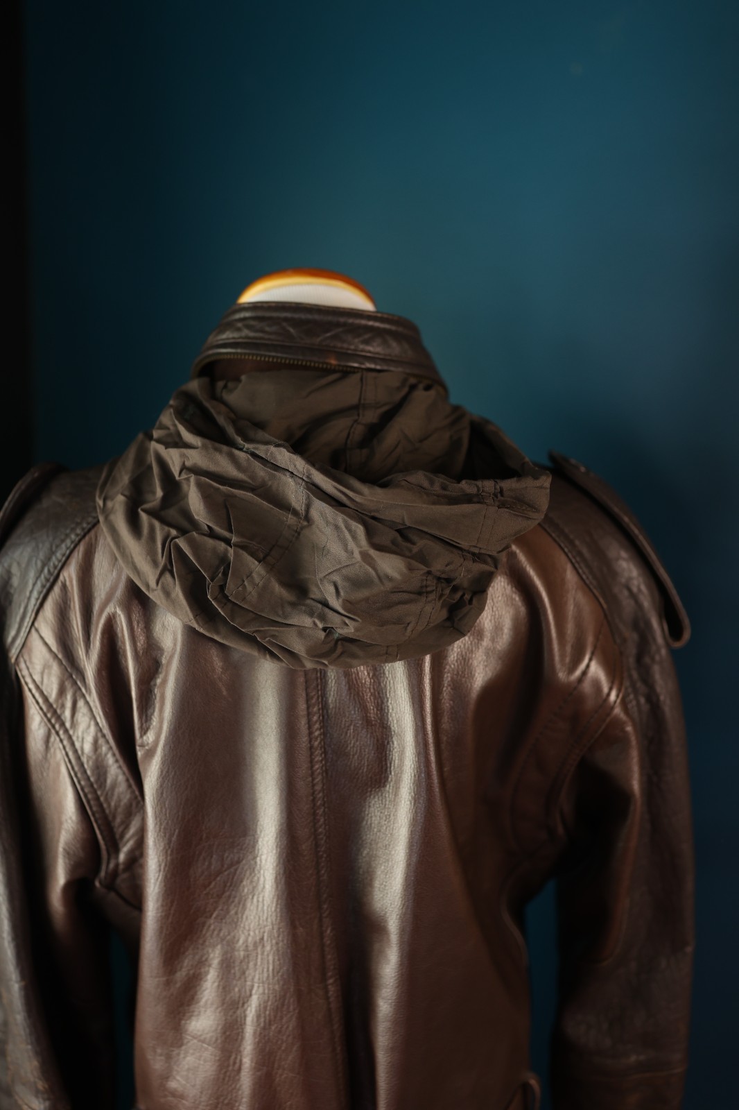 Vintage 70s Bermans Brown Trench Coat Men 40 Zip Button Belt Western Steampunk