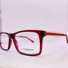 Emporio Armani Eyeglasses Frames EA 3002 5075 55 [] 17 140 Ruby Red Rubber Clear