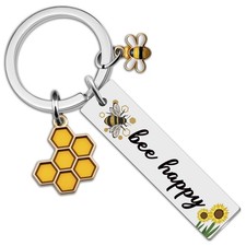 Bee Gifts for Women Queen Bee Keychain Bee Themed Gifts Cute Keychains for Wo...