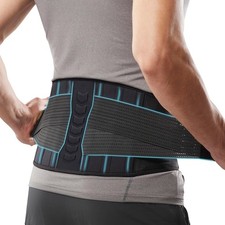 Copper-Infused Back Brace   Lightweight Lumbar Belt with 6 Supportive Stays f...