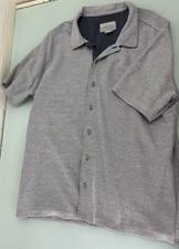 Carbon 2 Cobalt Knit Shirt Mens XL Button Up Short Sleeve Blue White Outdoor