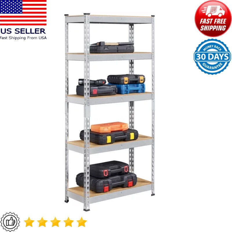 5-Tier Freestanding Boltless Storage Shelf for Kitchen Balcony Garage