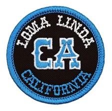 Loma Linda California Embroidered Patch Black/Aqua Iron-On Sew-On Jacket Hat Bag