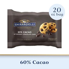 GHIRARDELLI 60 Cacao Bittersweet Chocolate Premium Baking Chips, 20 oz Bag