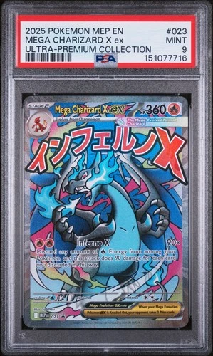 🔥2025 Pokemon MEP EN Mega Charizard X ex Ultra Premium Collection UPC #23 PSA 9