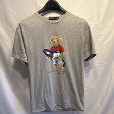 Polo Ralph Lauren Gray Graphic Polo Bear T-Shirt Size L Classic Fit