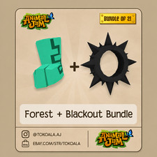 Animal Jam Play Wild AJPW Teal Forest Gauntlets Blackout Spike Bundle READ