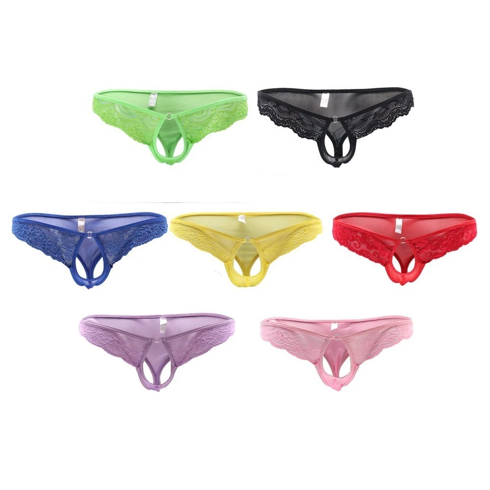 Briefs Men's Sexy Lace Low Rise Briefs Thongs Nylon Thongs Underpants - image 2 of 4