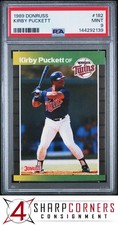 1989 DONRUSS #182 KIRBY PUCKETT TWINS HOF PSA 9